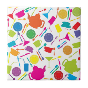 Carreau Motif Avec Cuisine Colorée