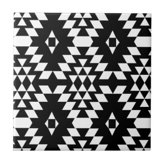 Carreau Motif aztèque noir et blanc