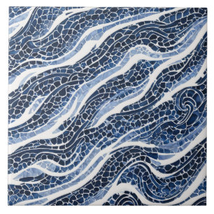 Carreau Motif blanc bleu 15