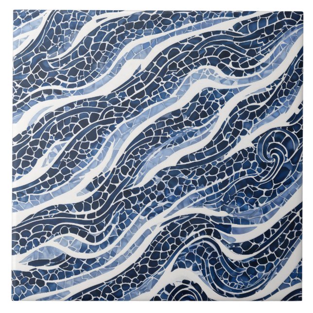 Carreau Motif blanc bleu 15 (Devant)