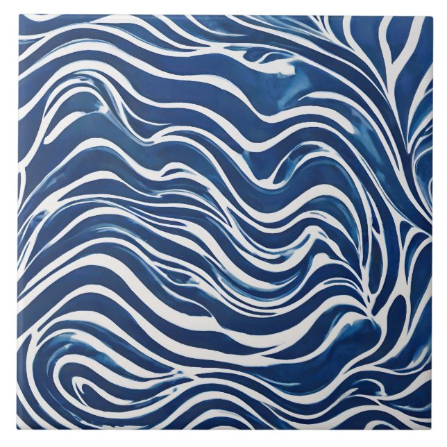 Carreau Motif blanc bleu tourbillon 06 (Devant)