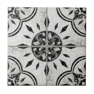Carreau Motif blanc noir blanc fermier Pays chic Russe