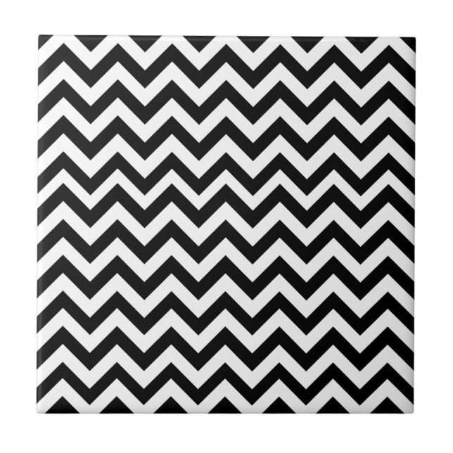 Carreau Motif blanc noir de Chevron (Devant)