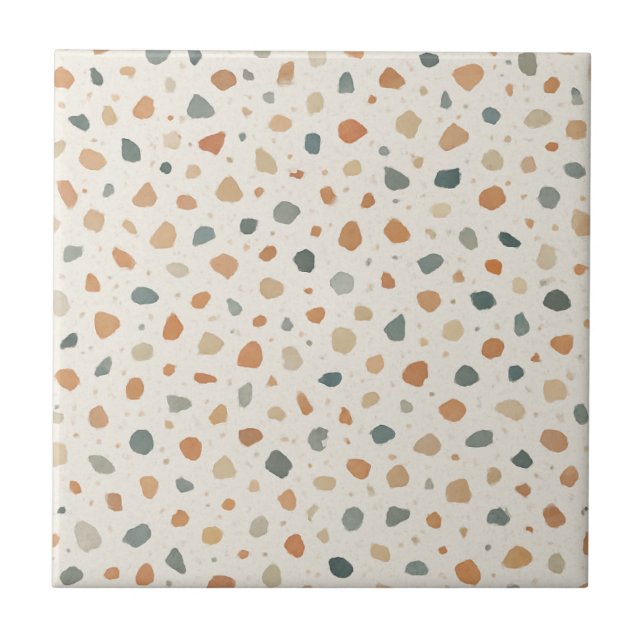 Carreau Motif blanc Terrazzo Speckle bleu clair (Devant)