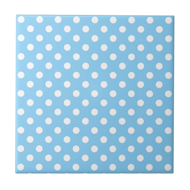 Carreau motif bleu avec pois blanc (Devant)