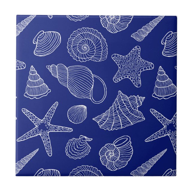 Carreau Motif Bleu Clair Shell (Devant)