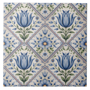 Carreau Motif bleu de Delft hollandais