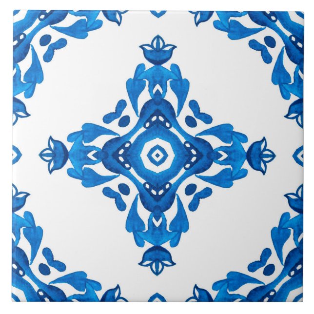 Carreau Motif bleu espagnol portugais (Devant)