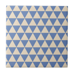 Carreau Motif bleu et crème de triangle