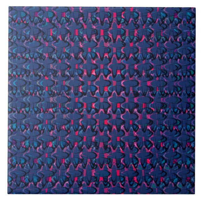 Carreau Motif bleu et rose rétro (Devant)