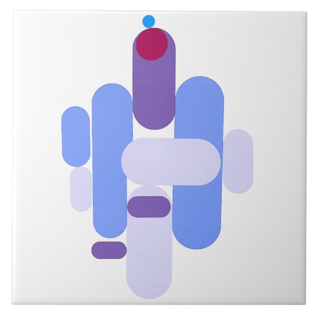 Carreau Motif bleu GeoMetric (Devant)