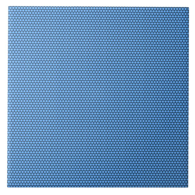 Carreau Motif bleu noir hexagonal (Devant)
