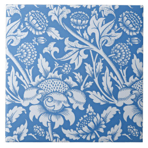 Carreau motif bleu ornemental Vintage
