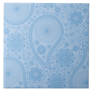 Carreau Motif bleu paisley
