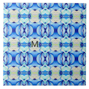 Carreau Motif bleu persan avec des formes géométriques