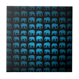 Carreau Motif Blue Elephant