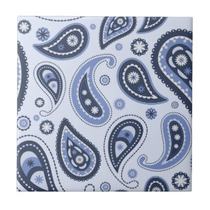 Carreau Motif Blue Paisley