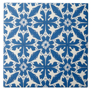 Carreau Motif Boho en Bleu – Élégant & Audacieux