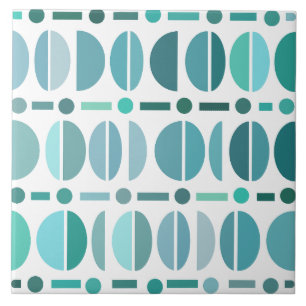 Carreau Motif Bols Rétro Bohème Turquoise
