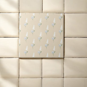 Carreau Motif botanique beige floral