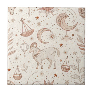 Carreau Motif botanique céleste (1)