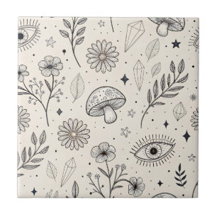 Carreau Motif botanique céleste (3)