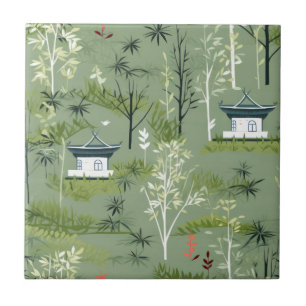 Carreau Motif botanique de la forêt de bambou Zen (2)