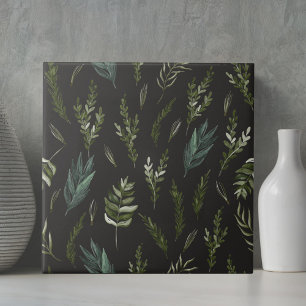 Carreau Motif Botanique Feuilles Vertes