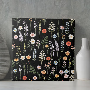 Carreau Motif botanique floral de fleurs sauvages à l'aqua