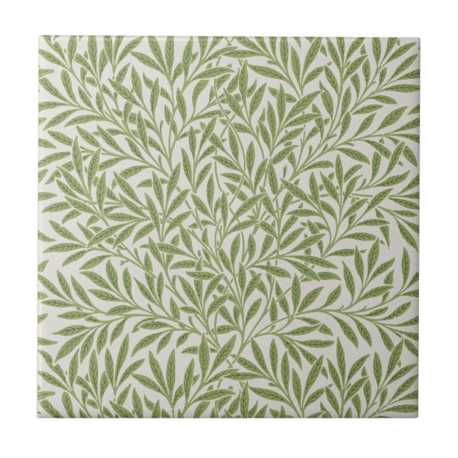 Carreau Motif botanique floral vert de William Morris (Devant)
