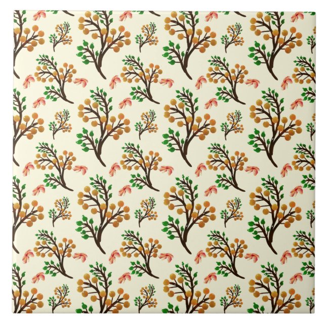 Carreau Motif botanique sans couture avec une branche de f (Devant)