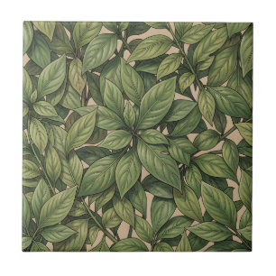 Carreau Motif botanique vert feuille sans couture vintage