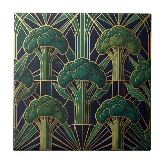 Carreau Motif Brocoli Art Déco (Devant)