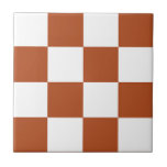 Carreau Motif Brown blanc À damiers chèque<br><div class="desc">Vérification Brown et blanche À damiers conception Motif Carré géométrique</div>
