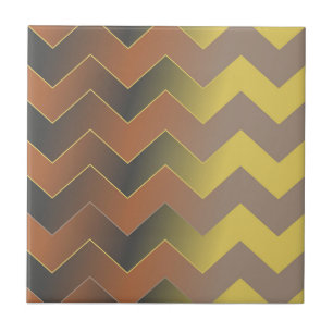 Carreau Motif Brown Géométrique Chevron Zig Zag