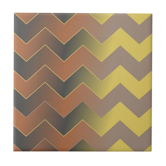 Carreau Motif Brown Géométrique Chevron Zig Zag (Devant)