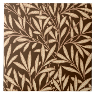 Carreau Motif, brun et beige de saule de William Morris