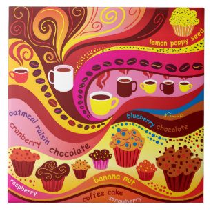 Carreau Motif Café et Muffins