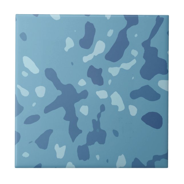 Carreau Motif camouflage abstrait bleu pastel  (Devant)