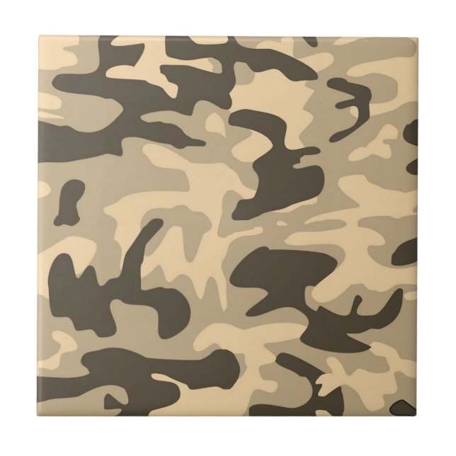 Carreau Motif Camouflage Beige Désert (Devant)