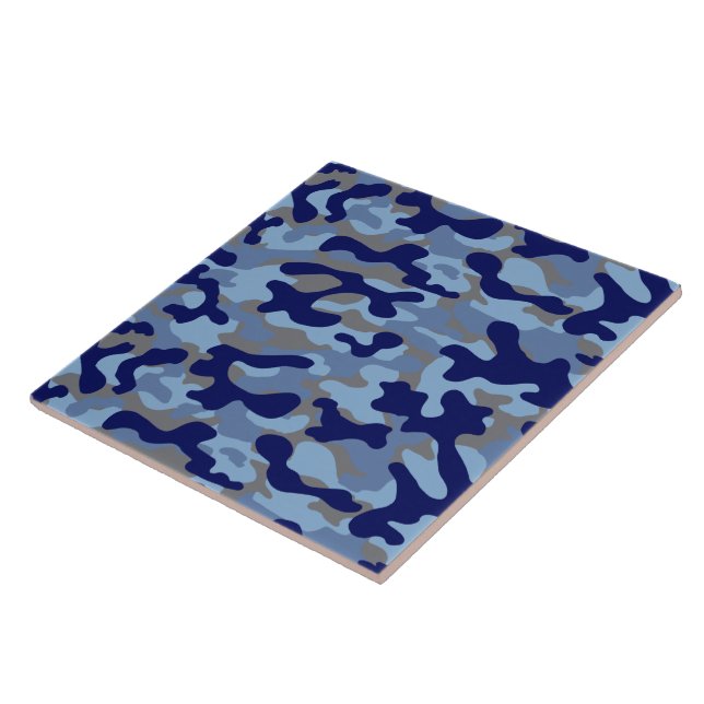 Carreau Motif camouflage bleu  (Côté)