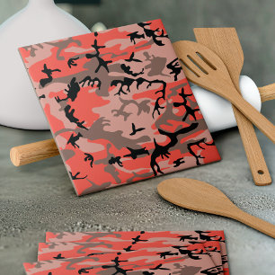 Carreau Motif camouflage rouge et marron, Militaire, Armée