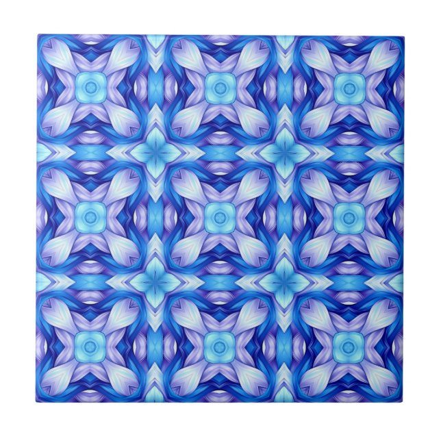 Carreau Motif captivant populaire en bleu et violet (Devant)