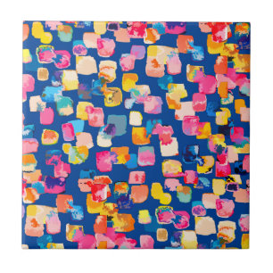Carreau Motif carré abstrait peint de couleurs vives