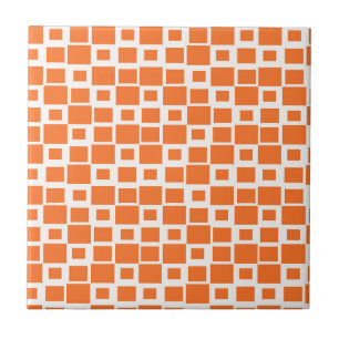 Carreau Motif Carré Retro Orange