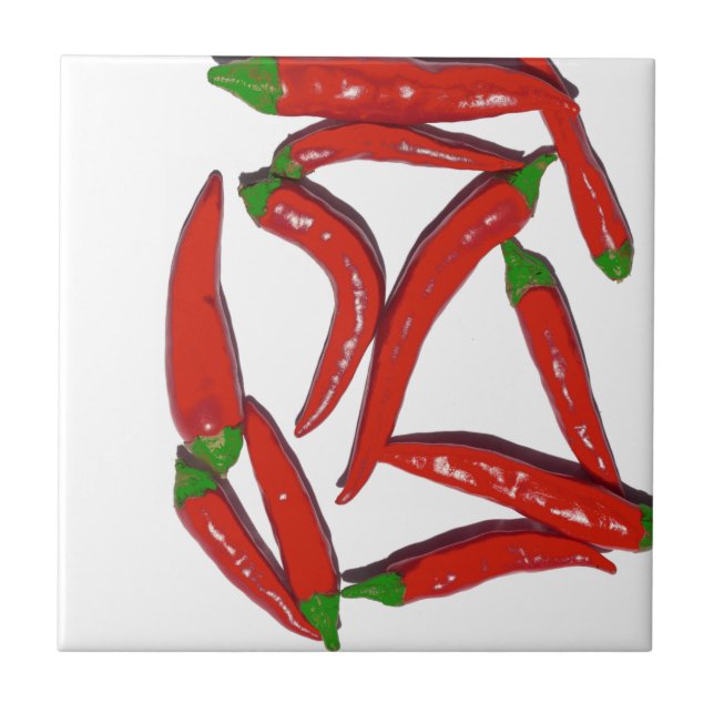 Carreau Motif chaud de poivrons de piment rouge (Devant)