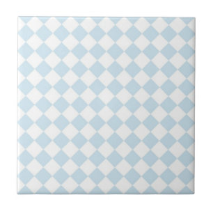 Carreau Motif Checkered en pastel de diamant bleu et blanc