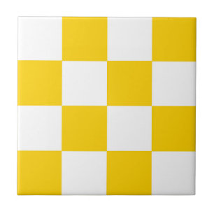 Carreau Motif chèque À damiers blanc jaune