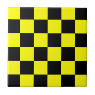 Carreau Motif chèque À damiers jaune noir