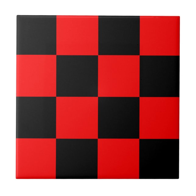 Carreau Motif chèque À damiers rouge (Devant)